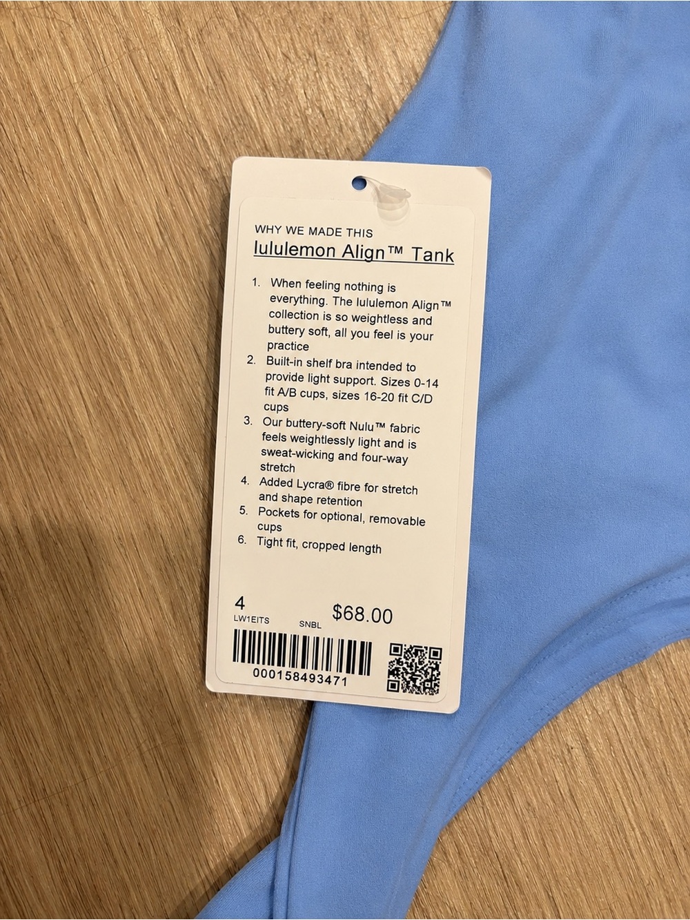 NWT Lululemon Align Tank Top Sinatra Blue Size Small 4 $68 - Picture 4 of 4